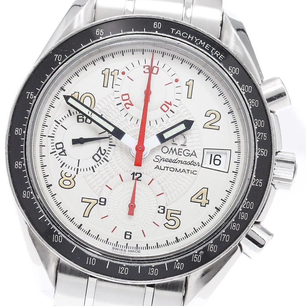 OMEGA SPEEDMASTER MARK 40 DATE CHRONOGRAPH AUTOMATIC WATCH: OMEGA Speedmaster mark 40 Date Chronograph Automatic Watch Brand: OMEGA Type/Style: Wristwatch Material: Band Material Stainless Steel, Case Material Stainless Steel Color: Band Color Silver, Case