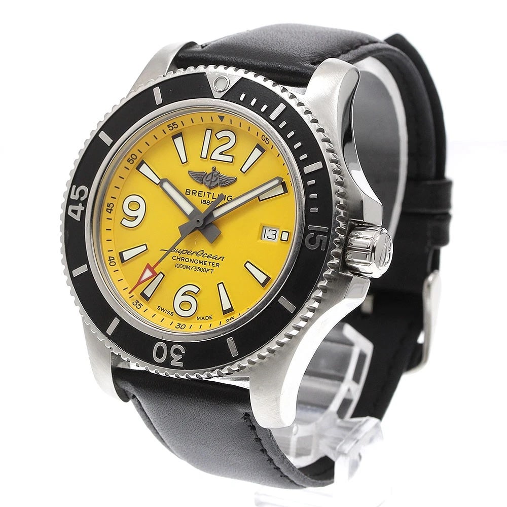 BREITLING SUPER OCEAN DATE YELLOW DIAL AUTOMATIC WATCH - 2