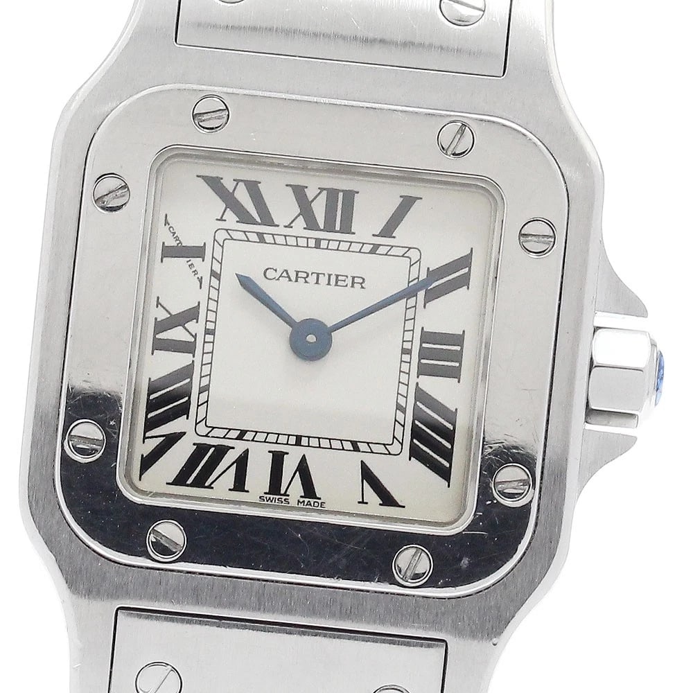 CARTIER SANTOS GALBEE SM BEIGE DIAL QUARTZ WATCH: CARTIER Santos Galbee SM beige Dial Quartz Watch Brand: CARTIER Type/Style: Wristwatch Material: Band Material Stainless Steel, Case Material Stainless Steel Color: Band Color Silver, Case Color