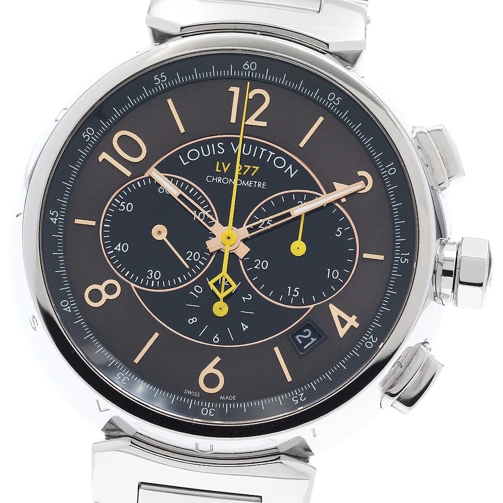 LOUIS VUITTON TAMBOUR EL PRIMERO CHRONOGRAPH DATE AUTOMATIC WATCH: LOUIS VUITTON Tambour El Primero Chronograph Date Automatic Watch Brand: LOUIS VUITTON Type/Style: Wristwatch Material: Band Material Stainless Steel, Case Material Stainless Steel Color: Band Color