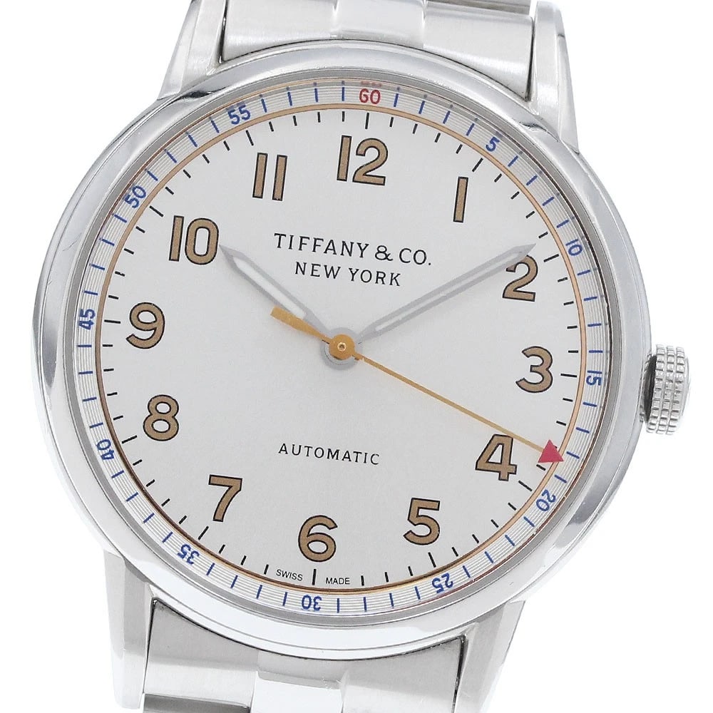 TIFFANY&CO. SILVER DIAL AUTOMATIC WATCH: TIFFANY&Co. Silver Dial Automatic Watch Brand: TIFFANY&Co. Type/Style: Wristwatch Material: Band Material Stainless Steel, Case Material Stainless Steel Color: Band Color Silver, Case Color Silver,