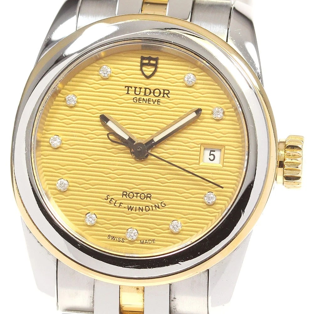 TUDOR GRAMMAR DATE DIAMOND DATE AUTOMATIC WATCH: TUDOR Grammar Date diamond date Automatic Watch Brand: TUDOR Type/Style: Wristwatch Material: Band Material Stainless Steel/YG, Case Material Stainless Steel/YG Color: Band Color Silver / Gold, Case