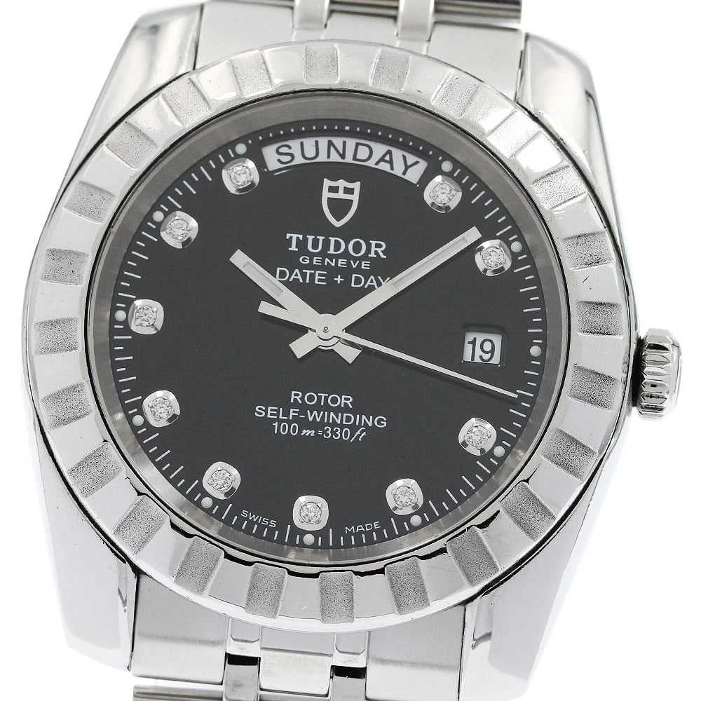 TUDOR CLASSIC DATE DAY BLACK DIAL AUTOMATIC WATCH: TUDOR Classic Date Day black Dial Automatic Watch Brand: TUDOR Type/Style: Wristwatch Material: Band Material Stainless Steel, Case Material Stainless Steel Color: Band Color Silver, Case Color