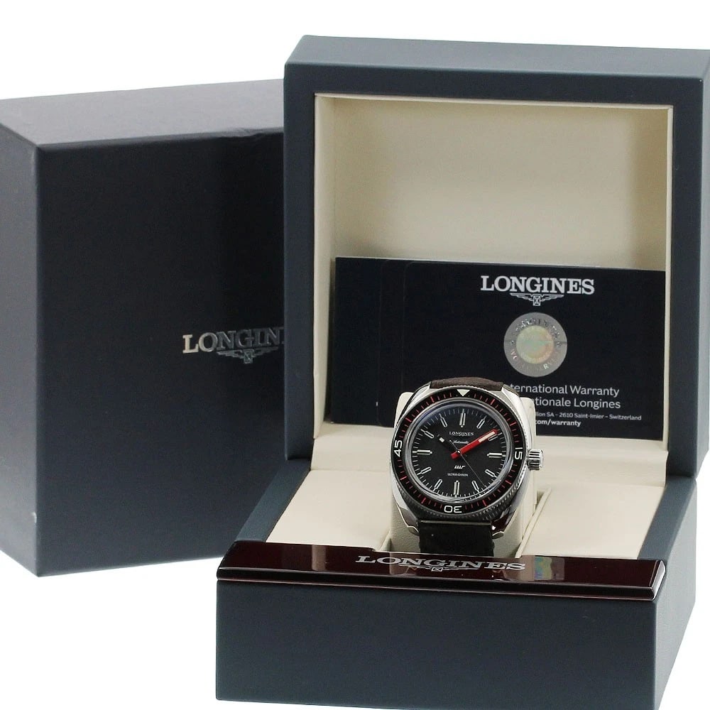 LONGINES ULTRACRON BLACK DIAL AUTOMATIC WATCH - 2