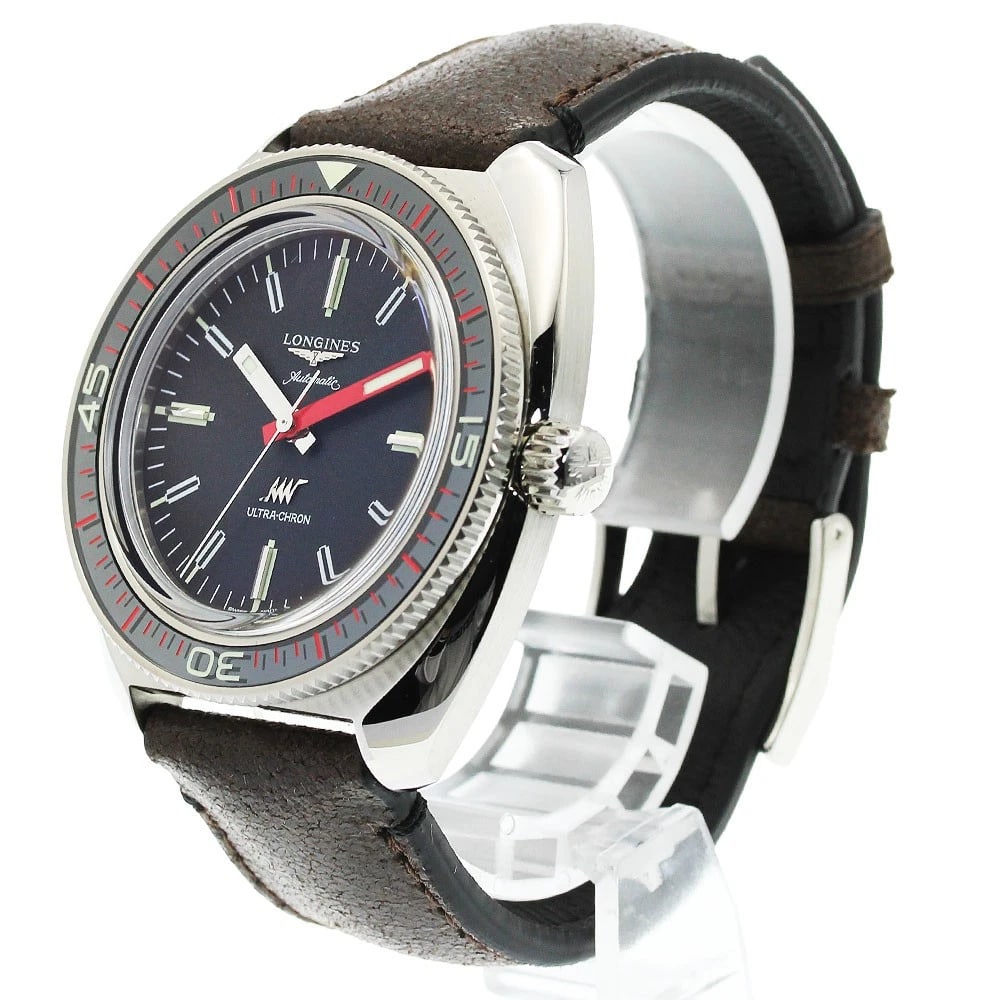 LONGINES ULTRACRON BLACK DIAL AUTOMATIC WATCH - 3
