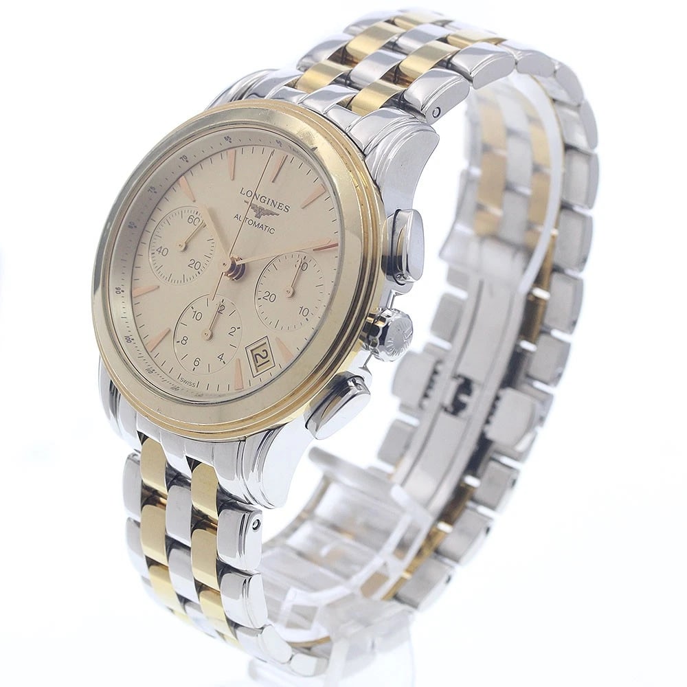 LONGINES FLAGSHIP CHRONOGRAPH GOLD DIAL AUTOMATIC WATCH - 2