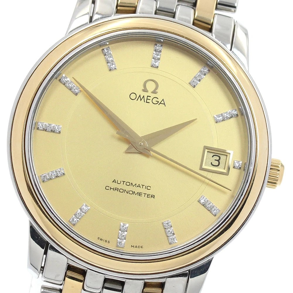 OMEGA DE VILLE PRESTIGE CHRONOMETER DIAMOND INDEX AUTOMATIC WATCH: OMEGA De Ville Prestige Chronometer diamond index Automatic Watch Brand: OMEGA Type/Style: Wristwatch Material: Band Material Stainless Steel/YG, Case Material Stainless Steel/YG Color: Band Color