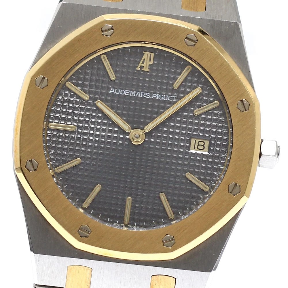 AUDEMARS PIGUET ROYAL OAK DATE GRAY DIAL QUARTZ WATCH: AUDEMARS PIGUET Royal Oak Date Gray Dial Quartz Watch Brand: AUDEMARS PIGUET Type/Style: Wristwatch Material: Band Material Stainless Steel/K18YG, Case Material Stainless Steel/K18YG Color: Band