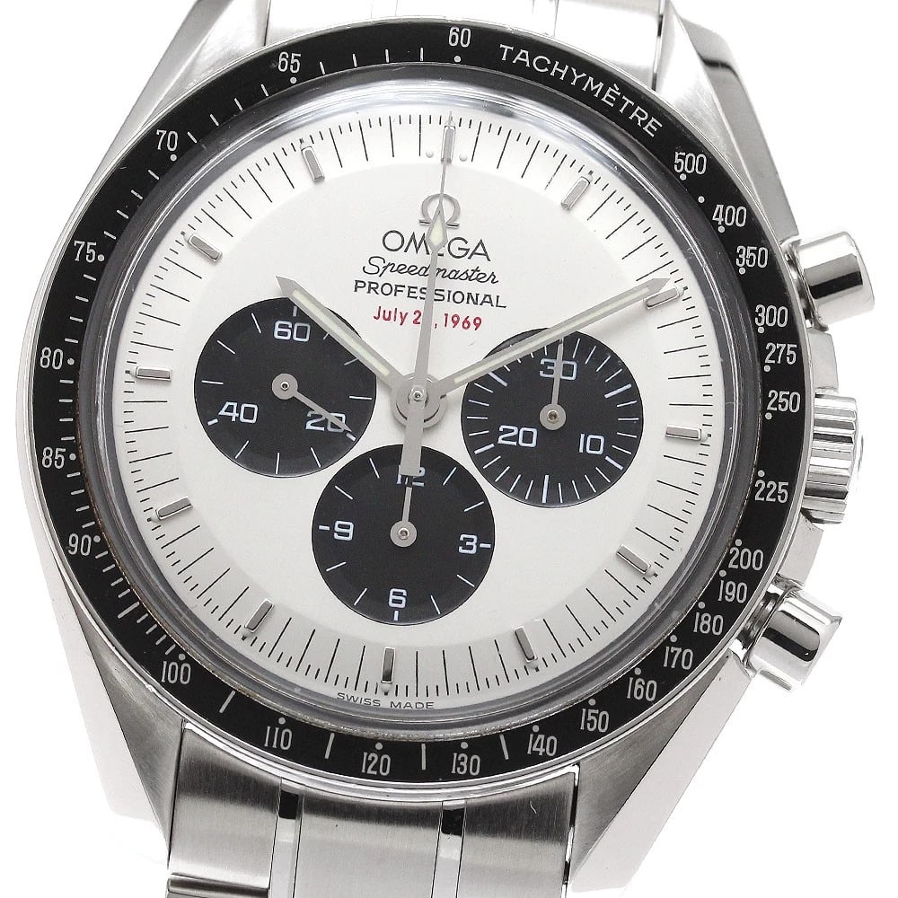OMEGA SPEEDMASTER PROFESSIONAL APOLLO HAND WINDING WATCH: OMEGA Speedmaster Professional Apollo Hand Winding Watch Brand: OMEGA Type/Style: Wristwatch Material: Band Material Stainless Steel, Case Material Stainless Steel Color: Band Color Silver, Case Color