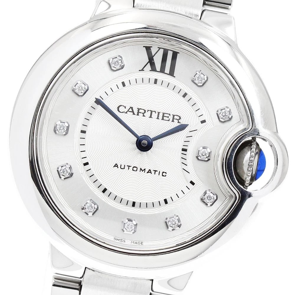 CARTIER BALLON BLEU DE CARTIER DIAMOND AUTOMATIC WATCH: CARTIER Ballon Bleu de Cartier diamond Automatic Watch Brand: CARTIER Type/Style: Wristwatch Material: Band Material Stainless Steel, Case Material Stainless Steel Color: Band Color Silver, Case Color