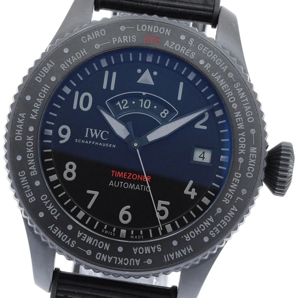 IWC PILOT'S WATCH TIMEZONER CERATANIUM AUTOMATIC WATCH: IWC Pilot's Watch Timezoner Ceratanium Automatic Watch Brand: IWC SCHAFFHAUSEN Type/Style: Wristwatch Material: Band Material Rubber / nylon, Case Material ceratanium Color: Band Color black, Case Col