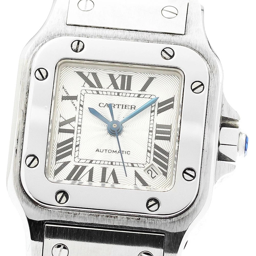 CARTIER SANTOS GALBEE SM DATE SILVER DIAL AUTOMATIC WATCH: CARTIER Santos Galbee SM Date Silver Dial Automatic Watch Brand: CARTIER Type/Style: Wristwatch Material: Band Material Stainless Steel, Case Material Stainless Steel Color: Band Color Silver, Case