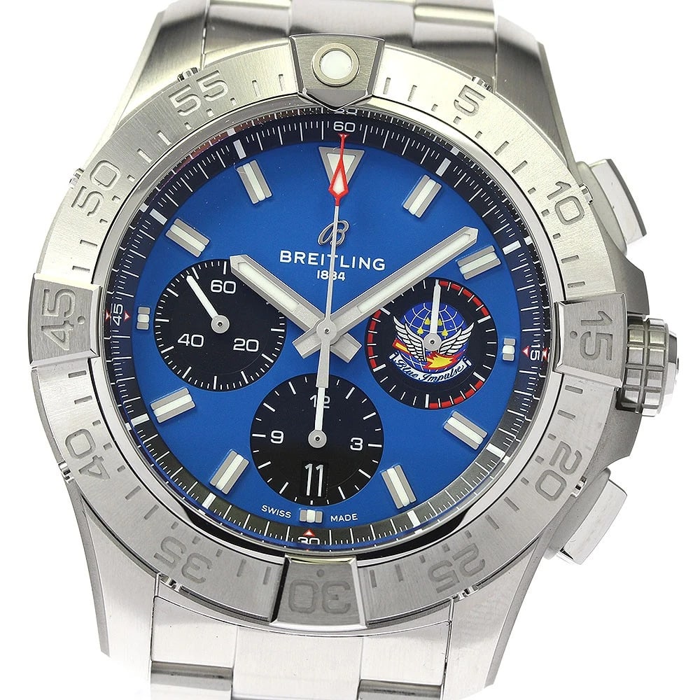 BREITLING AVENGER CHRONOGRAPH 44 BLUE IMPULSE AUTO WATCH: BREITLING Avenger Chronograph 44 Blue Impulse Auto Watch Brand: BREITLING Type/Style: Wristwatch Material: Band Material Stainless Steel, Case Material Stainless Steel Color: Band Color Silver, Case