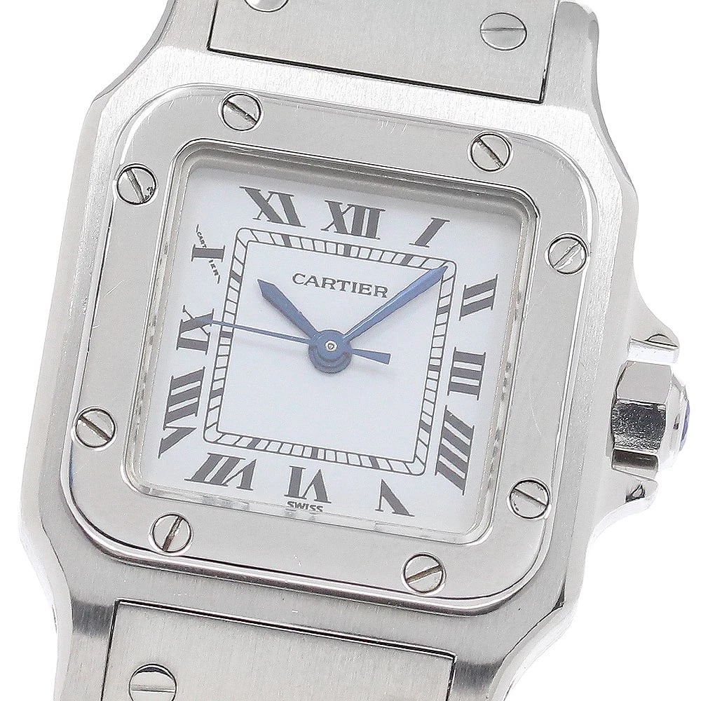 CARTIER SANTOS GALBEESM WHITE DIAL AUTOMATIC WATCH: CARTIER Santos GalbeeSM white Dial Automatic Watch Brand: CARTIER Type/Style: Wristwatch Material: Band Material Stainless Steel, Case Material Stainless Steel Color: Band Color Silver, Case Color