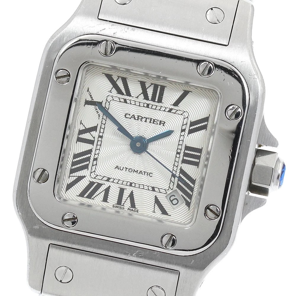 CARTIER SANTOS GALBEE SM DATE KANNON BUCKLE AUTOMATIC WATCH: CARTIER Santos Galbee SM Date Kannon buckle Automatic Watch Brand: CARTIER Type/Style: Wristwatch Material: Band Material Stainless Steel, Case Material Stainless Steel Color: Band Color Silver, Case