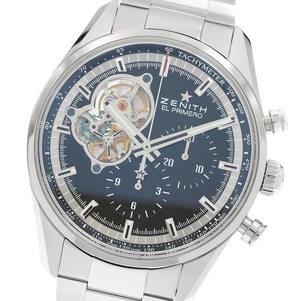 ZENITH EL PRIMERO CHRONOMASTER AUTOMATIC WATCH: ZENITH El Primero Chronomaster Automatic Watch Brand: ZENITH Type/Style: Wristwatch Material: Band Material Stainless Steel, Case Material Stainless Steel Color: Band Color Silver, Case Color Silver,