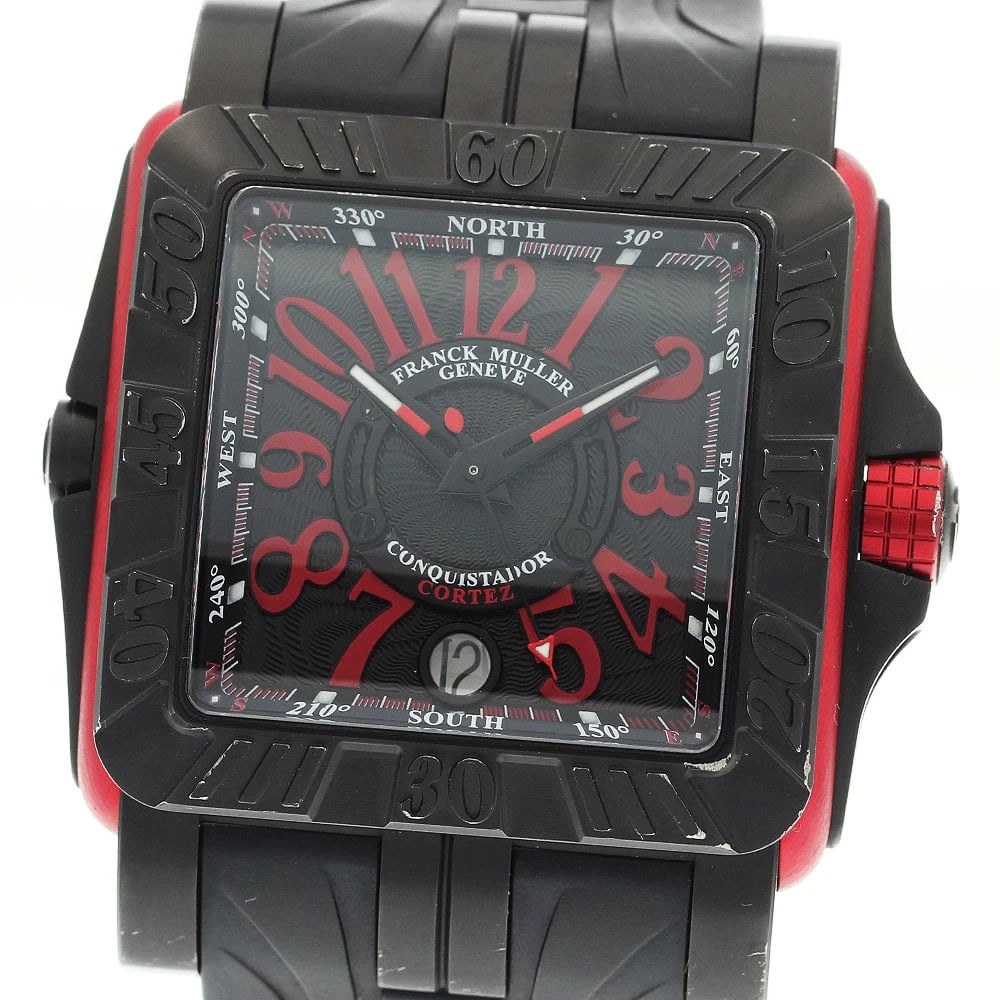FRANCK MULLER CONQUISTADOR CORTEZ GRAND PRIX AUTOMATIC WATCH: FRANCK MULLER Conquistador Cortez Grand Prix Automatic Watch Brand: FRANCK MULLER Type/Style: Wristwatch Material: Band Material rubber, Case Material titanium Color: Band Color black, Case Color Red