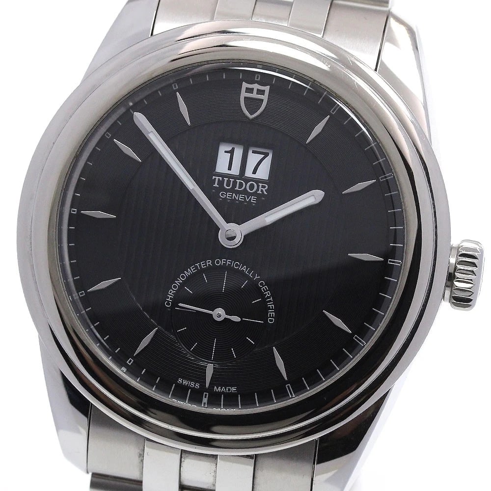 TUDOR GLAMOUR DOUBLE DATE BLACK DIAL AUTOMATIC WATCH: TUDOR Glamour Double date black Dial Automatic Watch Brand: TUDOR Type/Style: Wristwatch Material: Band Material Stainless Steel, Case Material Stainless Steel Color: Band Color Silver, Case Color Sil