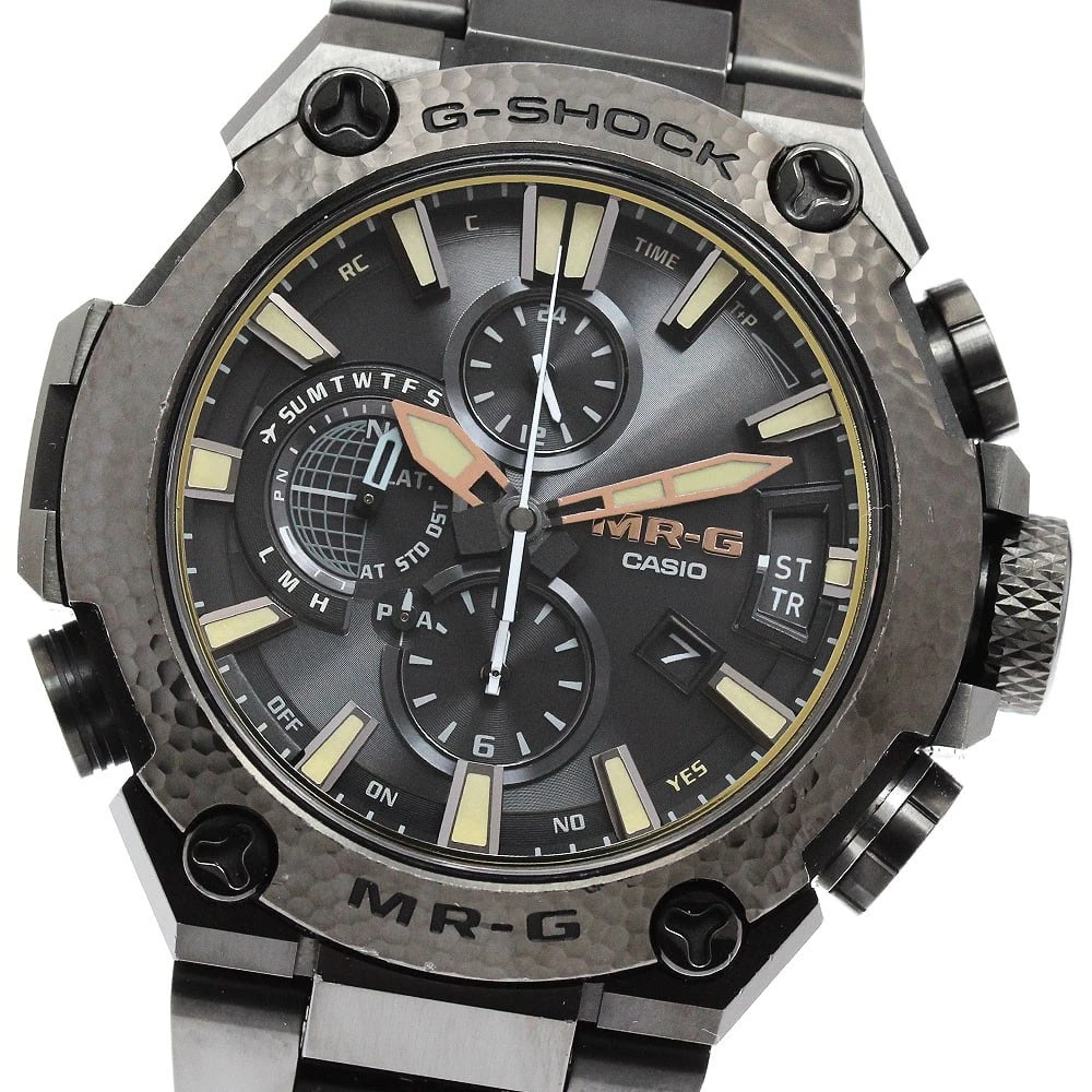 CASIO MR-G TSUIKI SOLAR POWERED RADIO WATCH: CASIO MR-G Tsuiki Solar Powered Radio Watch Brand: CASIO Type/Style: Wristwatch Material: Band Material titanium, Case Material titanium Color: Band Color black, Case Color black, Dial Color black