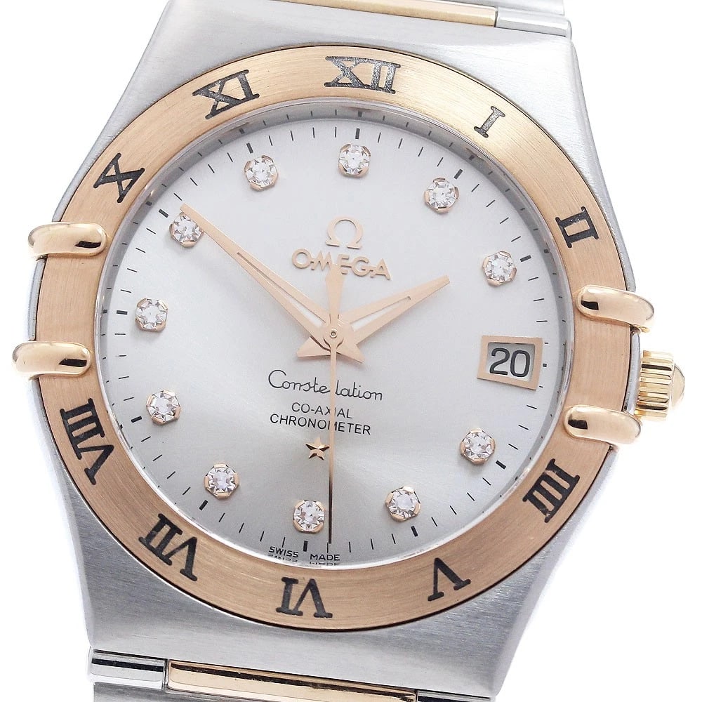 OMEGA CONSTELLATION MODEL WATCH: OMEGA Constellation Model Watch Brand: OMEGA Type/Style: Wristwatch Material: Band Material Stainless Steel/PG, Case Material Stainless Steel/PG Color: Band Color Silver / Pink Gold, Case Color