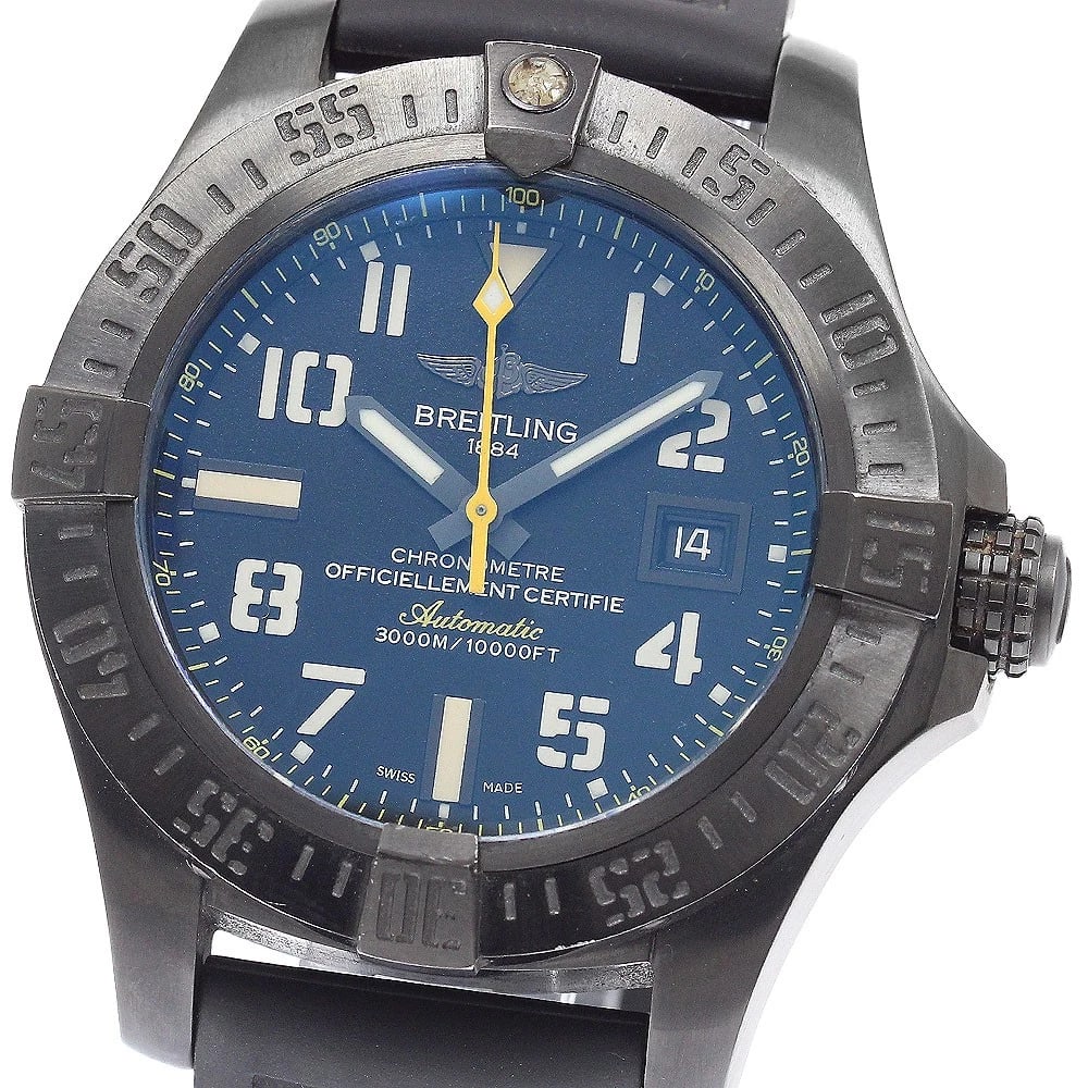 BREITLING AVENGER II SEAWOLF LIMITED AUTOMATIC WATCH: BREITLING Avenger II Seawolf limited Automatic Watch Brand: BREITLING Type/Style: Wristwatch Material: Band Material rubber, Case Material Stainless Steel Color: Band Color black, Case Color black,