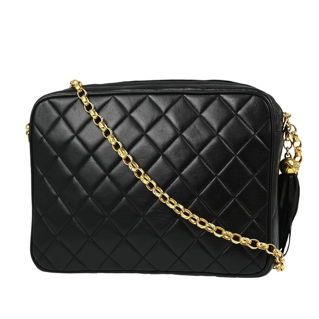 CHANEL BLACK LAMBSKIN CAMERA BAG - 2