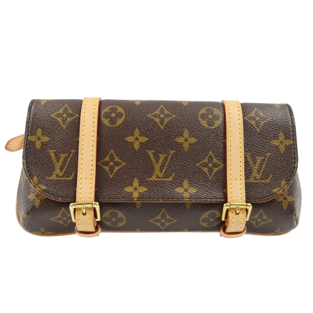 LOUIS VUITTON MONOGRAM POCHETTE MARELLE BELT BUM BAG: Louis Vuitton Monogram Pochette Marelle Belt Bum Bag Brand: Louis Vuitton Type/Style: Shoulder Bag Material: Monogram Canvas, Leather Color: Brown Size: W 9.8 x H 4.7 x D 1.2inch Accessories: None