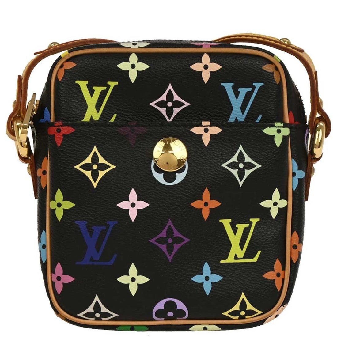 LOUIS VUITTON BLACK MONOGRAM MULTICOLOR RIFT SHOULDER BAG: Louis Vuitton Black Monogram Multicolor Rift Shoulder Bag Brand: Louis Vuitton Type/Style: Crossbody Material: Monogram Multicolor Canvas, Leather Color: Noir x Black Size: W 5.5 x H 6.3 x D 1.6inch