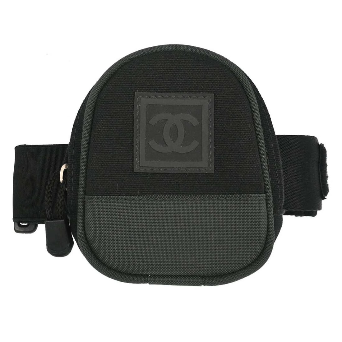 CHANEL SPORT LINE LEG BAG POUCH BLACK GREEN NYLON: Chanel Sport Line Leg Bag Pouch Black Green Nylon Brand: CHANEL Type/Style: Leg Bag Material: Canvas, Nylon, Rubber Color: Black, Green Size: W 3.7 x H 4.7 x D 1.6inch Accessories: None Accessories