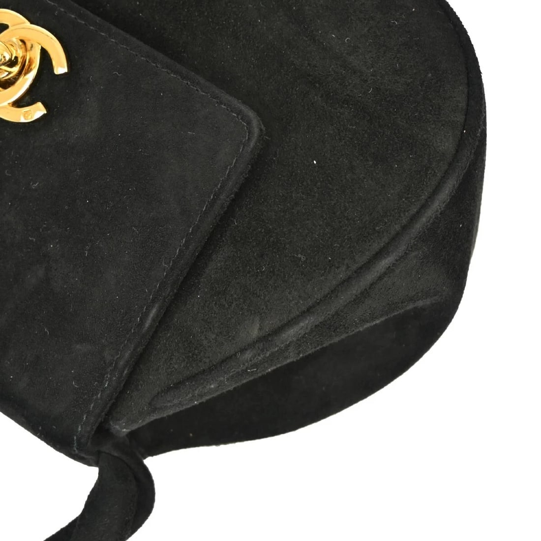 CHANEL BLACK SUEDE HANDBAG - 4