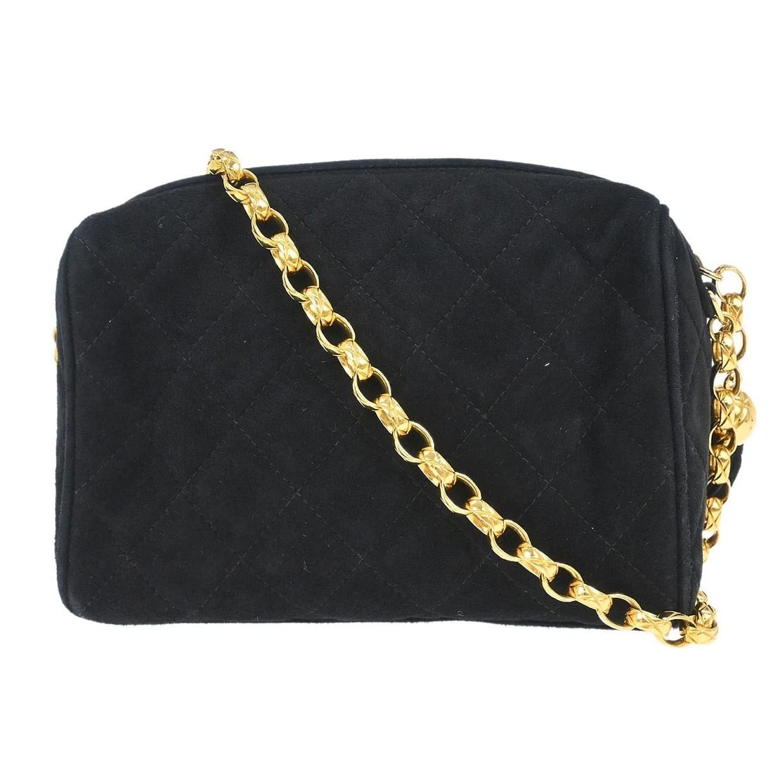 CHANEL BLACK SUEDE CAMERA BAG - 2