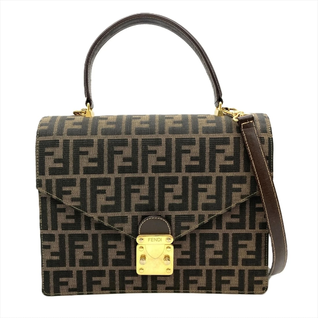 FENDI ZUCCA SHOULDER BAG, CANVAS, BROWN: Fendi Zucca Shoulder Bag, Canvas, Brown Brand: Fendi Type/Style: Shoulder bag Material: Canvas Color: Brown Size: (HxWxD) 20cm x 27.5cm x 7cm / 7.87inch x 10.82inch x 2.75inch Accessories: None
