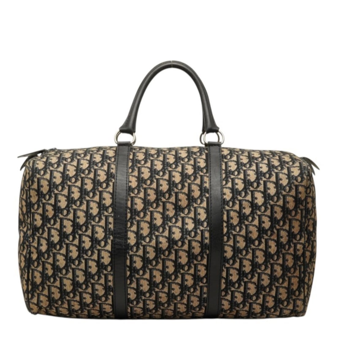 CHRISTIAN DIOR DIOR TROTTER HANDBAG BOSTON BAG: Christian Dior Dior Trotter Handbag Boston Bag Brand: Christian Dior Type/Style: Boston bag, Handbag Material: Canvas , Leather Color: Beige, Navy Size: (HxWxD) 22cm x 40cm x 18cm / 8.66inch x