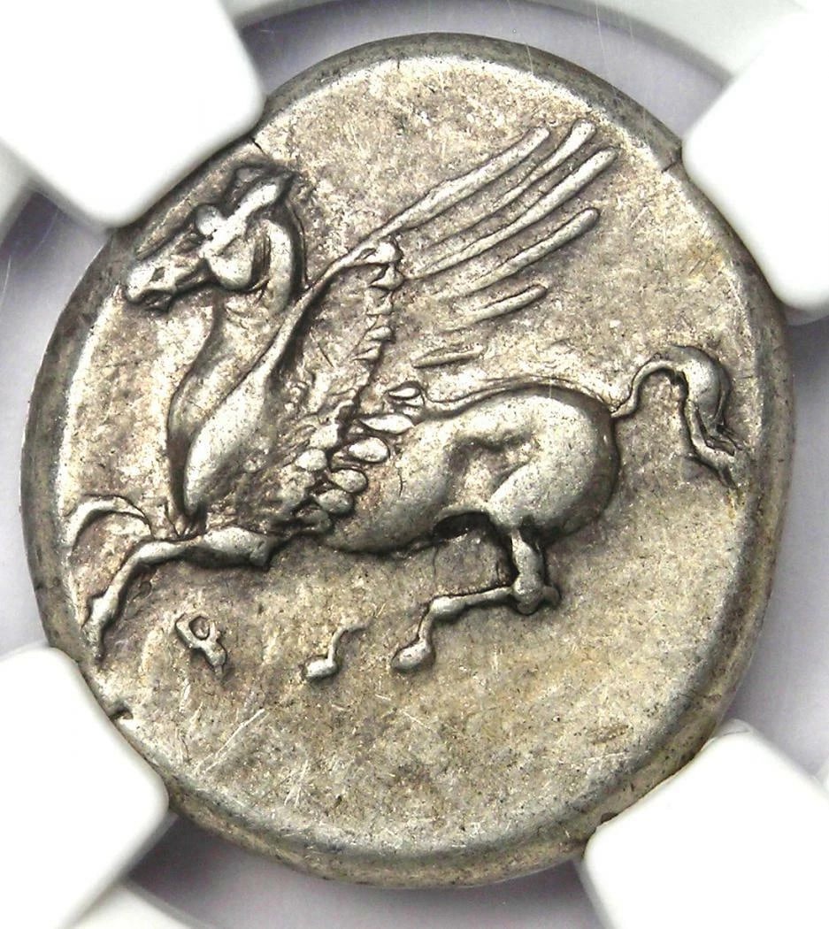 GREEK CORINTH AR STATER PEGASUS & ATHENA SILVER COIN (1 of 2)