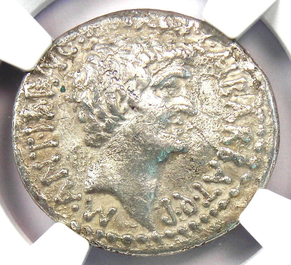 MARC ANTONY AND OCTAVIAN AR DENARIUS SILVER COIN: Marc Antony and Octavian AR Denarius Silver Coin Year: 41 BC Denomination: Denarius Composition: Silver Country of Origin: Italy Accessories: None Accessories Notice: When purchasing pre-o