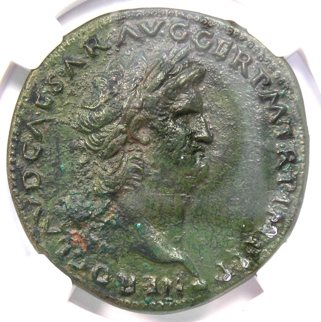 NERO AE SESTERTIUS ROMAN BRONZE COIN: Nero AE Sestertius Roman Bronze Coin Year: 68 AD Denomination: Sestertius Composition: Bronze Country of Origin: Italy Accessories: None Accessories Notice: When purchasing pre-owned goods