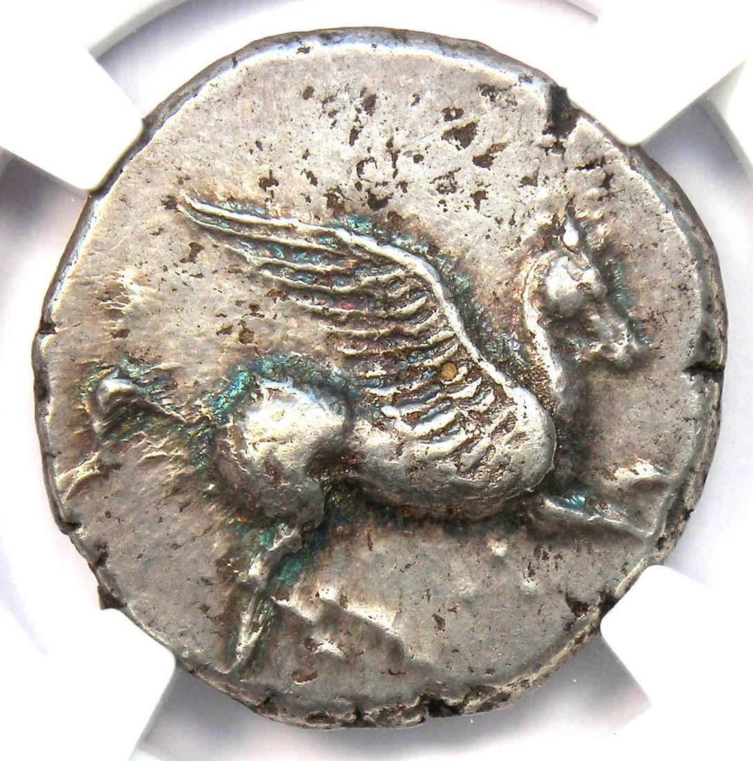 ACARNANIA LEUCAS SILVER AR STATER PEGASUS AND ATHENA COIN (1 of 2)