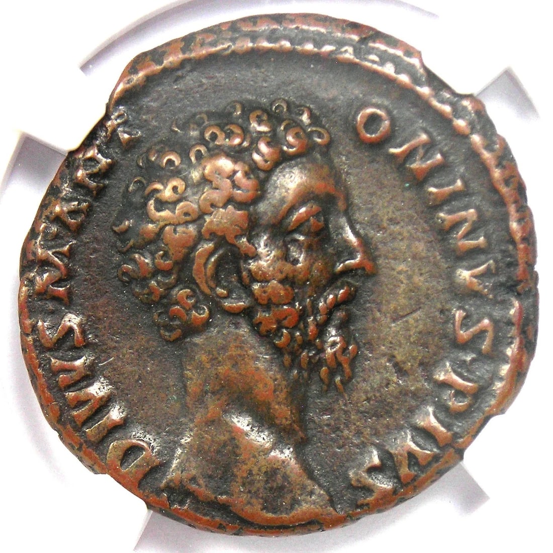 MARCUS AURELIUS AE AS BRONZE ROMAN COIN: Marcus Aurelius AE As Bronze Roman Coin Year: 161 AD Denomination: As Composition: Bronze Country of Origin: Italy Accessories: None Accessories Notice: When purchasing pre-owned goods, pl