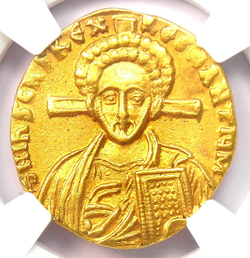JUSTINIAN II CHRIST GOLD AV SOLIDUS: Justinian II Christ Gold AV Solidus Year: Denomination: Solidus Composition: Gold Country of Origin: Italy Accessories: None Accessories Notice: When purchasing pre-owned goods, please ref