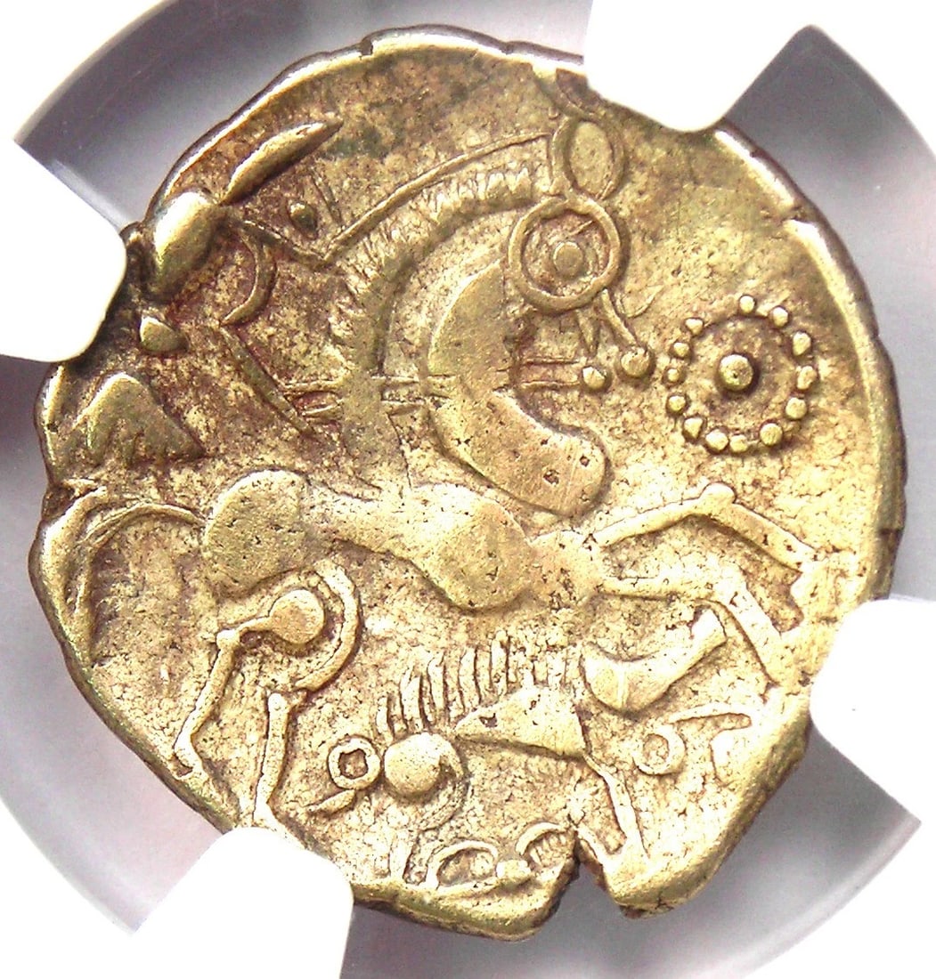 GAUL AULERCI EL HEMISTATER ELECTRUM GOLD HORSE COIN (1 of 2)