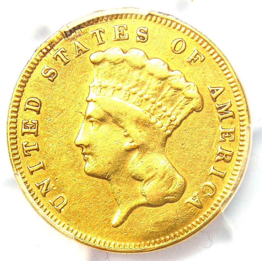 1874 THREE DOLLAR INDIAN GOLD COIN $3: 1874 Three Dollar Indian Gold Coin $3 Year: 1874 Denomination: $3 Composition: Gold Country of Origin: United States Accessories: None Accessories Notice: When purchasing pre-owned goods, please