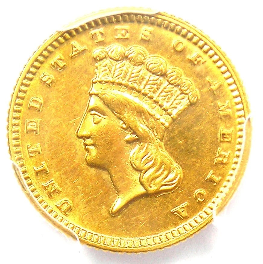 1871 INDIAN GOLD DOLLAR G$1 COIN: 1871 Indian Gold Dollar G$1 Coin Year: 1871 Denomination: $1 Composition: Gold Country of Origin: United States Accessories: None Accessories Notice: When purchasing pre-owned goods, please refer to