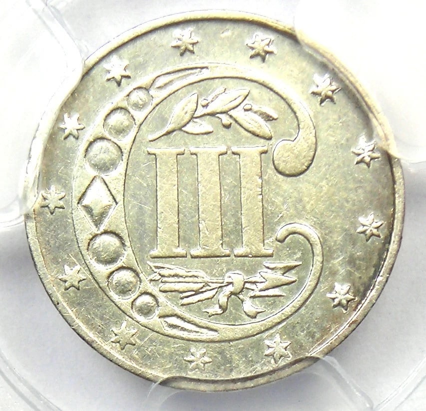 1869/8 THREE CENT SILVER COIN 3CS - 2