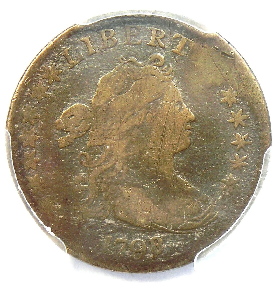 1798/7 DRAPED BUST DIME 10C COIN 16 STARS (1 of 2)