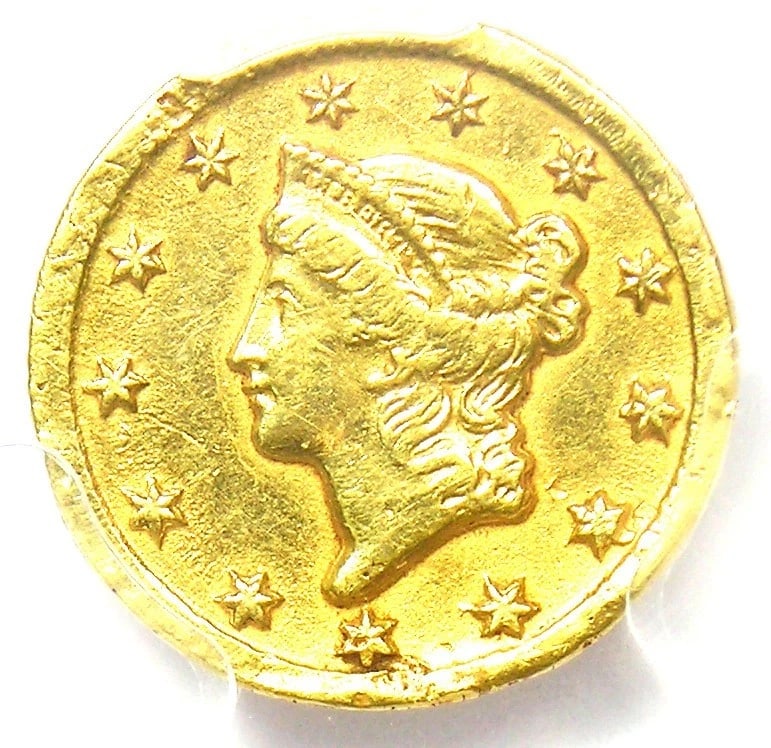 1849-D LIBERTY GOLD DOLLAR G$1 DAHLONEGA COIN: 1849-D Liberty Gold Dollar G$1 Dahlonega Coin Year: 1849 Denomination: $1 Composition: Gold Country of Origin: United States Accessories: None Accessories Notice: When purchasing pre-owned