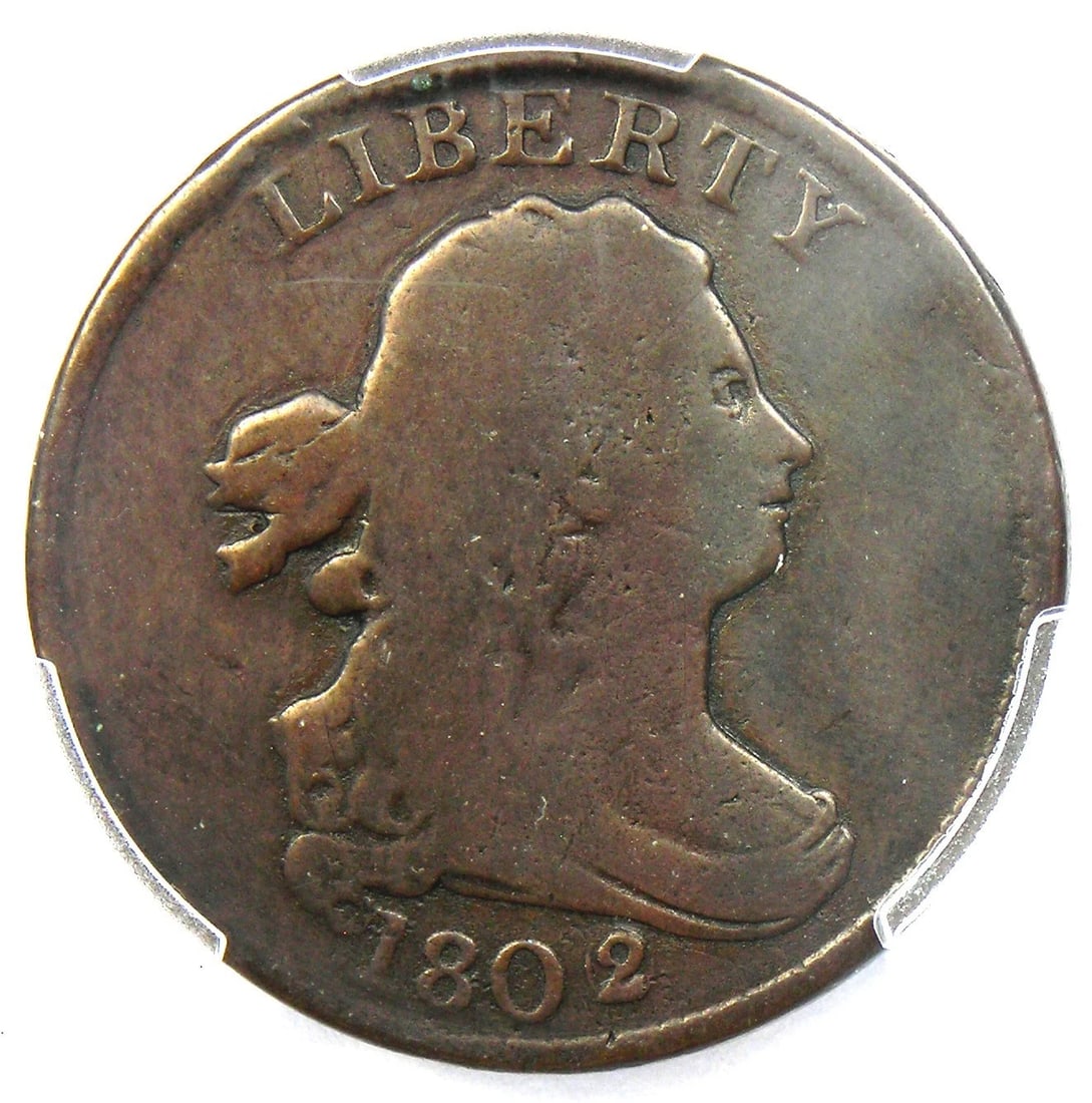 1802/0 DRAPED BUST HALF CENT 1/2C (1 of 2)