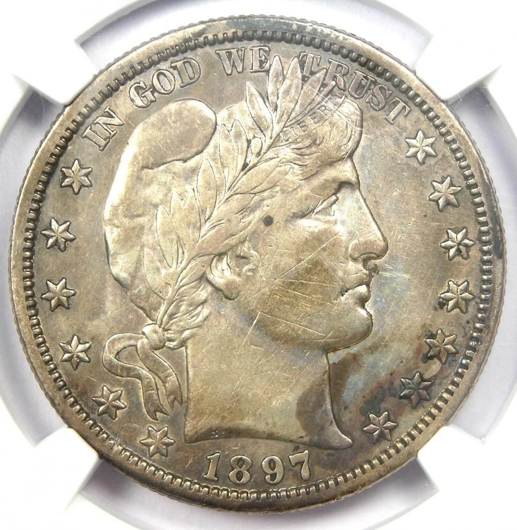 1897-S BARBER HALF DOLLAR 50C COIN (1 of 2)
