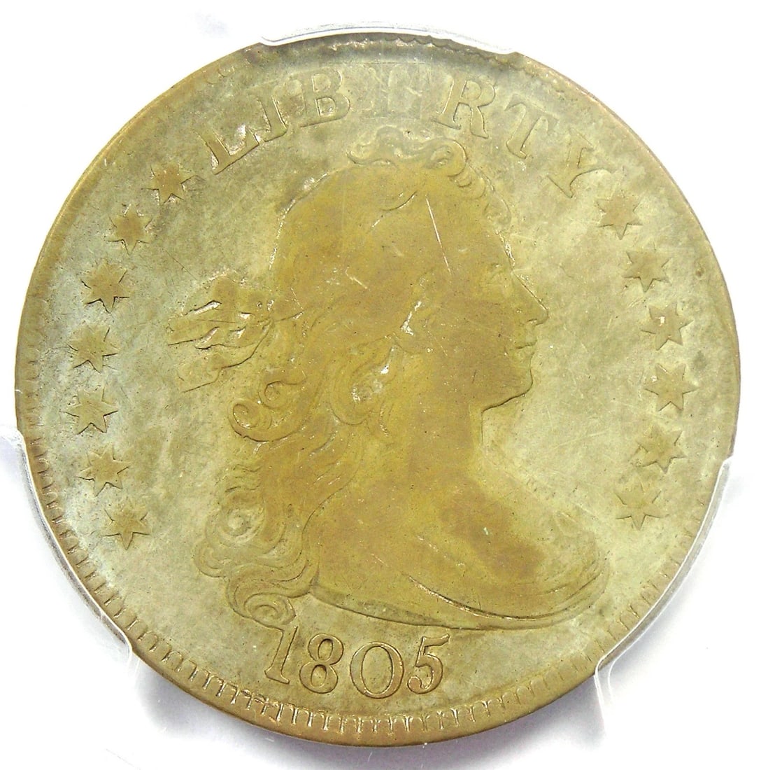 1805 DRAPED BUST QUARTER 25C COIN: 1805 Draped Bust Quarter 25C Coin Year: 1805 Denomination: 25C Composition: Silver Country of Origin: United States Accessories: None Accessories Notice: When purchasing pre-owned goods, p