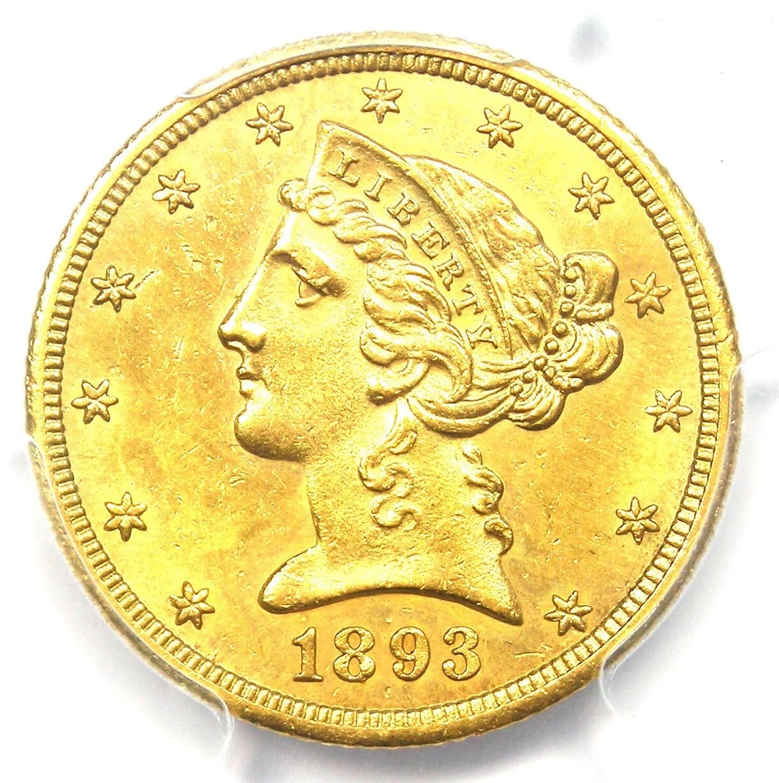 1893-CC LIBERTY GOLD HALF EAGLE $5 COIN (1 of 2)