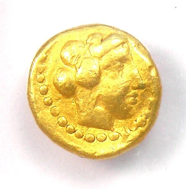 CYRENAICA CYRENE GOLD AV 1/10TH STATER: Cyrenaica Cyrene Gold AV 1/10th Stater Year: 435-331 BC Denomination: 1/10 Stater Composition: Gold Country of Origin: Greece Accessories: None Accessories Notice: When purchasing pre-owne
